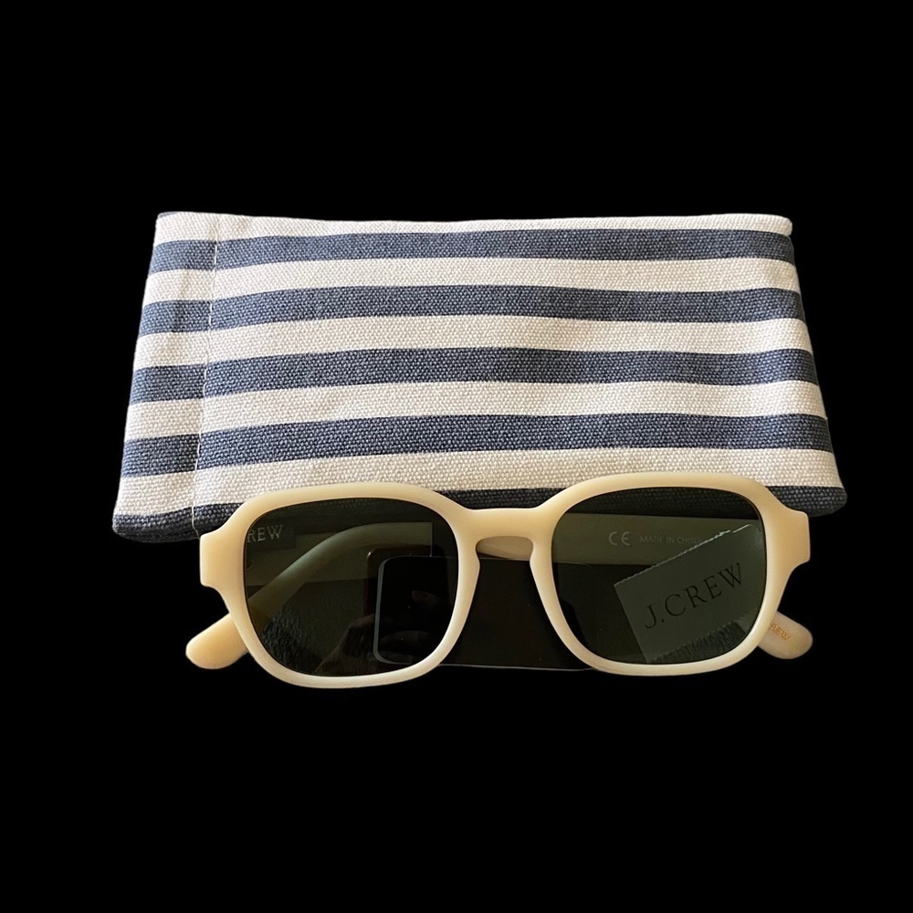 NWT-J. CREW-WHITE SUNGLASSES WITH CASE